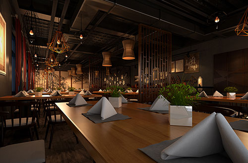 襄城简约大气中式风格餐厅设计装修效果图
