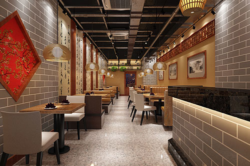 襄城传统中式餐厅餐馆装修设计效果图