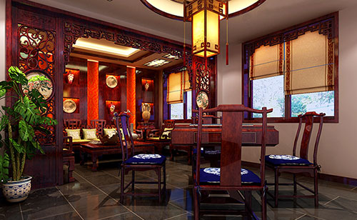 襄城古典中式风格茶楼包间设计装修效果图
